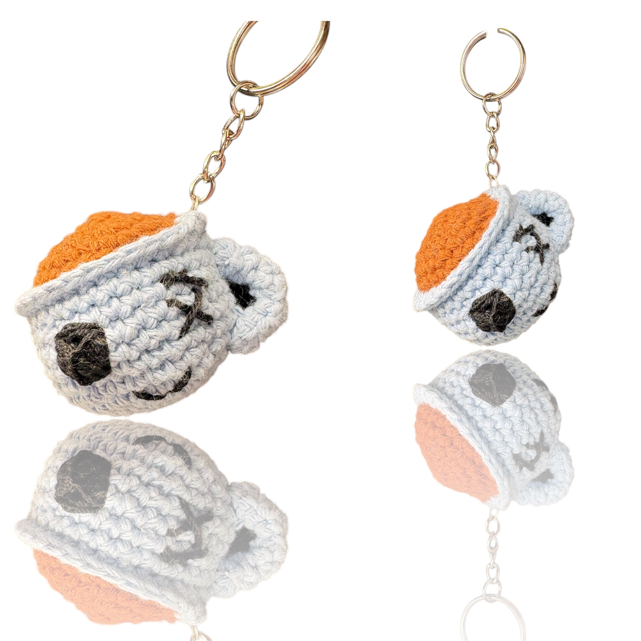 Porte-clé Tasse Bleu en Crochet – Fait Main